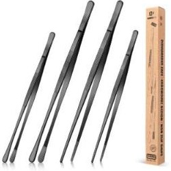 4 Pcs Kitchen Fine Tweezer Tongs