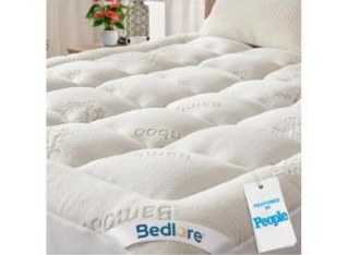 BEDLORE Queen Mattress Topper, Viscose from Bamboo, White
