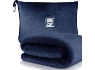 BOACAY Soft Warm Travel Blanket for Airplane and Car