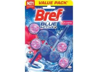 Bref Blue Active Flower Blossom Rim Block Toilet Cleaner