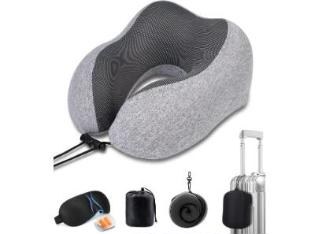 Comfort Travel Neck Pillow, Memory Foam 360 Degree Wrap