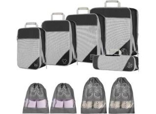 9-Piece Compression Packing Cubes Set, Ultralight Expandable