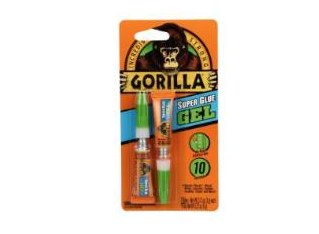 Gorilla Super Glue Gel 3g 2-Pack Clear No-Run Adhesive