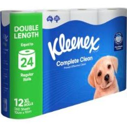 Kleenex Complete Clean Double Length Toilet Paper