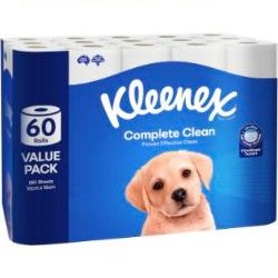 Kleenex Complete Clean Toilet Paper, 60 Count