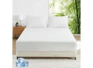 LINENOVA 2000TC Bamboo Queen Fitted Sheet, White