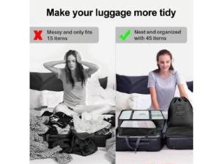 Packing Cubes, 9 Set with Shoe Bag and Electronics Pouch