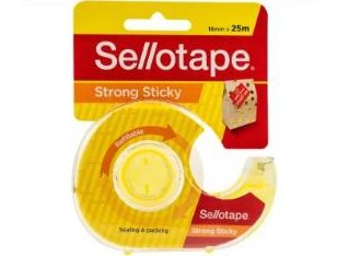 Sellotape Strong Sticky Transparent Tape with Dispenser