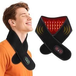 Sika deer Cordless Heated Neck Wrap with Massage, 3 Heat Levels