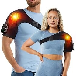 Sika deer Cordless Heated Shoulder Wrap with Massage, Black