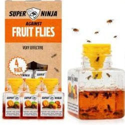 Super Ninja Fruit Fly Traps for Indoors, 4 Traps