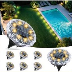 Toodour Solar Outdoor Lights, 8 Pack, IP65