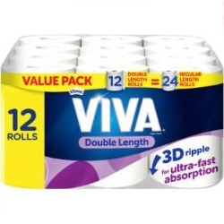 VIVA Double Length Paper Towels, 12 Count