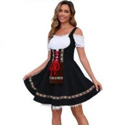 Womens Oktoberfest Costume, Velvet German Beer Dress